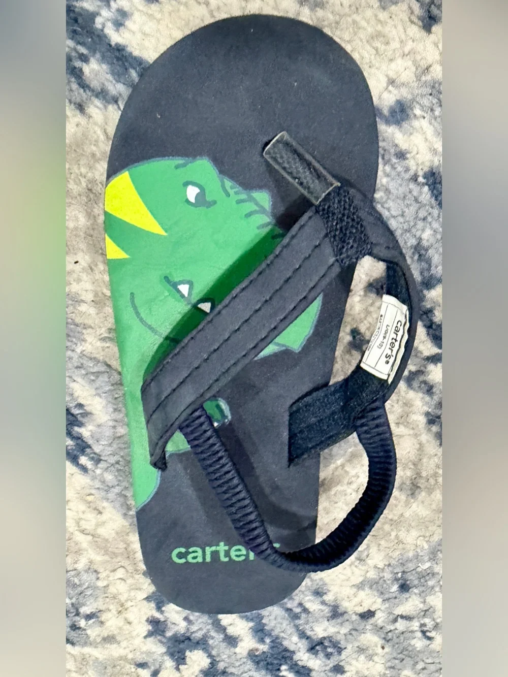Carter's Navy and Green Dinosaur Toddler Flip Flops